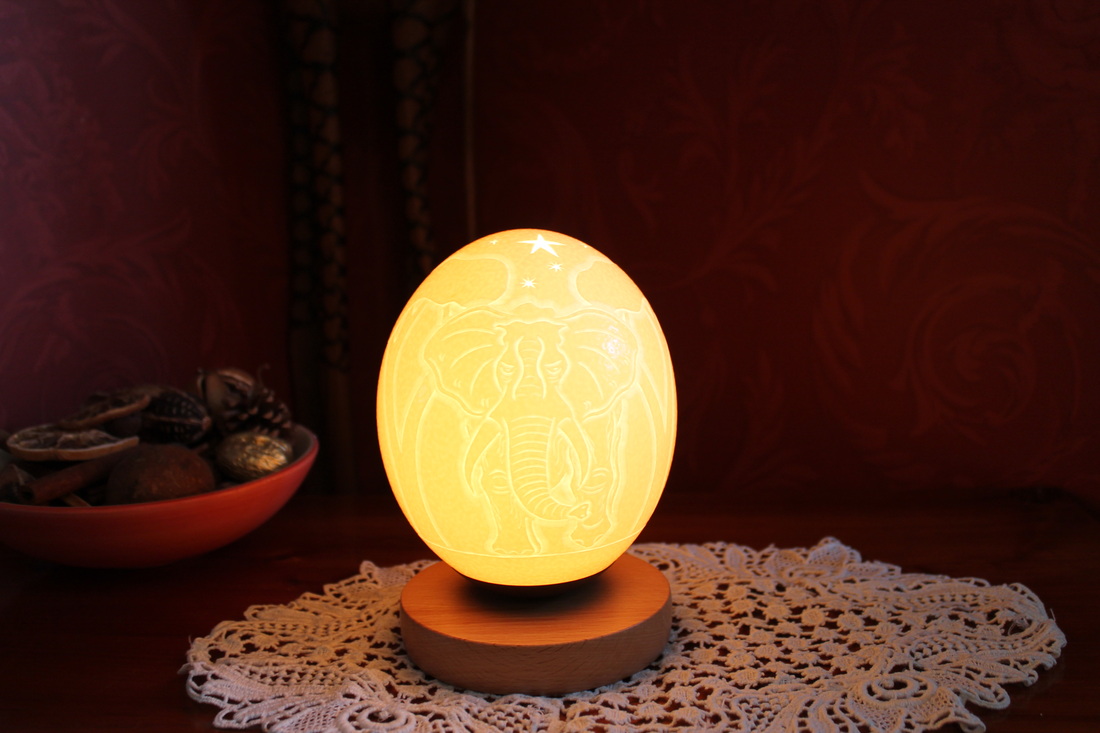 Ostrich Egg Lamps - Ostrich Art